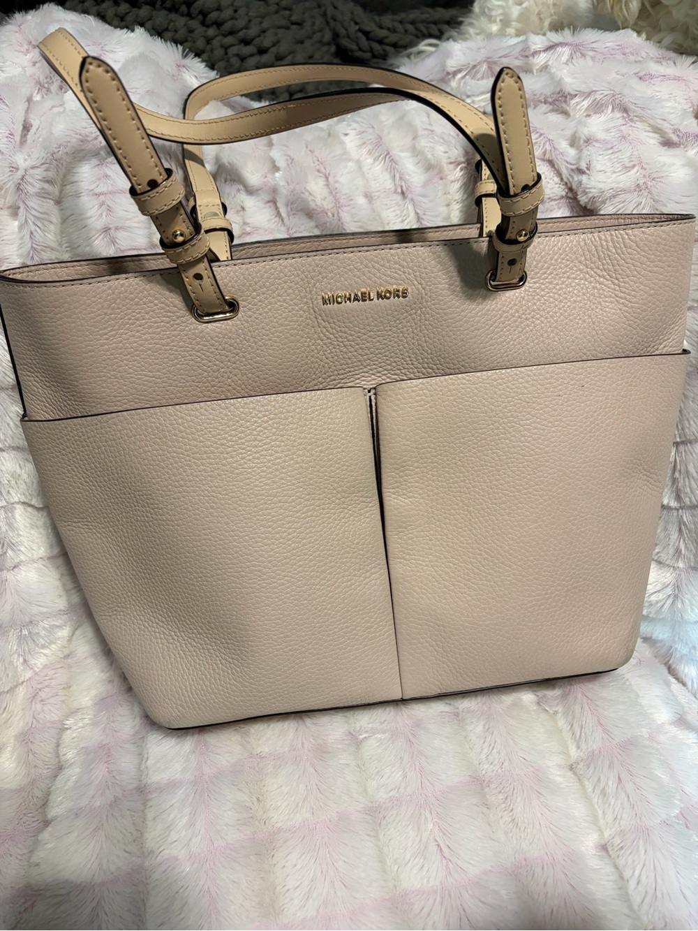 Michael Kors Pale Pink Pebbled Leather Tote